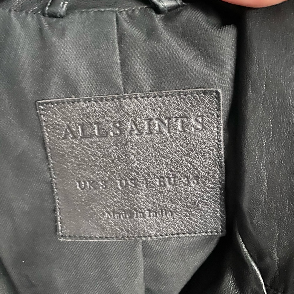 SOLD!! All Saints BALFERN LEATHER BIKER JACKET US4 - Picture 4 of 12